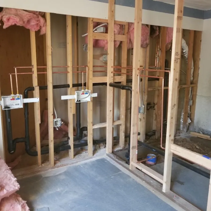 Copper pipe rough-in and plumbing installation in Westtown